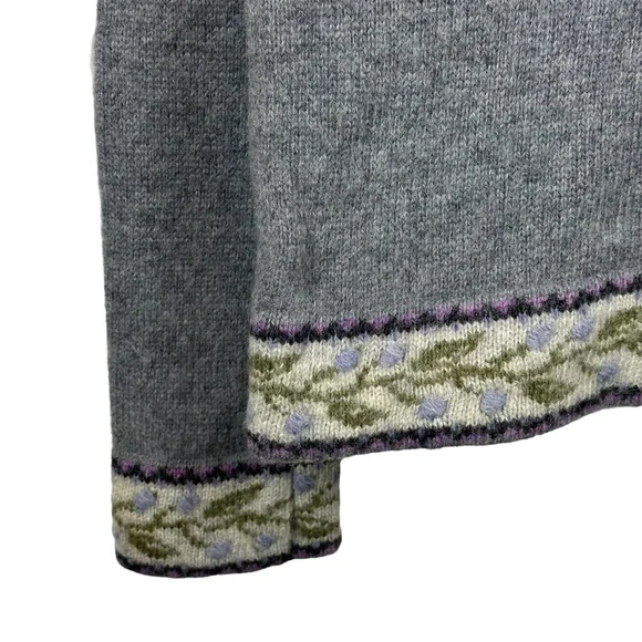 Woolrich Women's Wool Pewter Gray Sweater
with Hem and Cuff Accents Size M - Picture 2 of 16